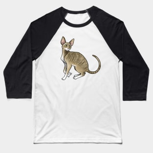 Cat - Cornish Rex - Tabby Baseball T-Shirt